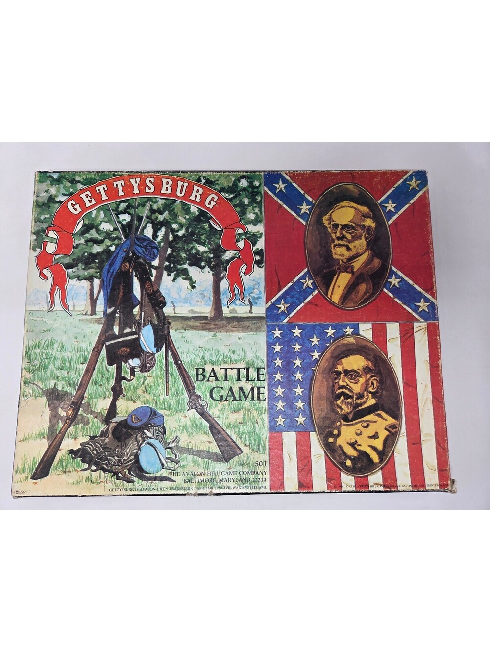 Gettysburg Battle Game by Avalon Hill Vintage Board Game 1977